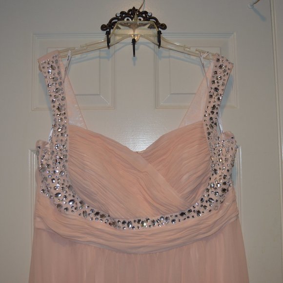 Pink Chiffon and Rhinestone Formal Dress (size 22) - Picture 2 of 5